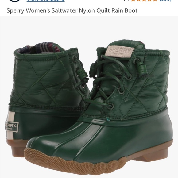 NWT Women’s Sperry Saltwater Nylon Quilted Rainboots - Size 10 - Picture 1 of 9